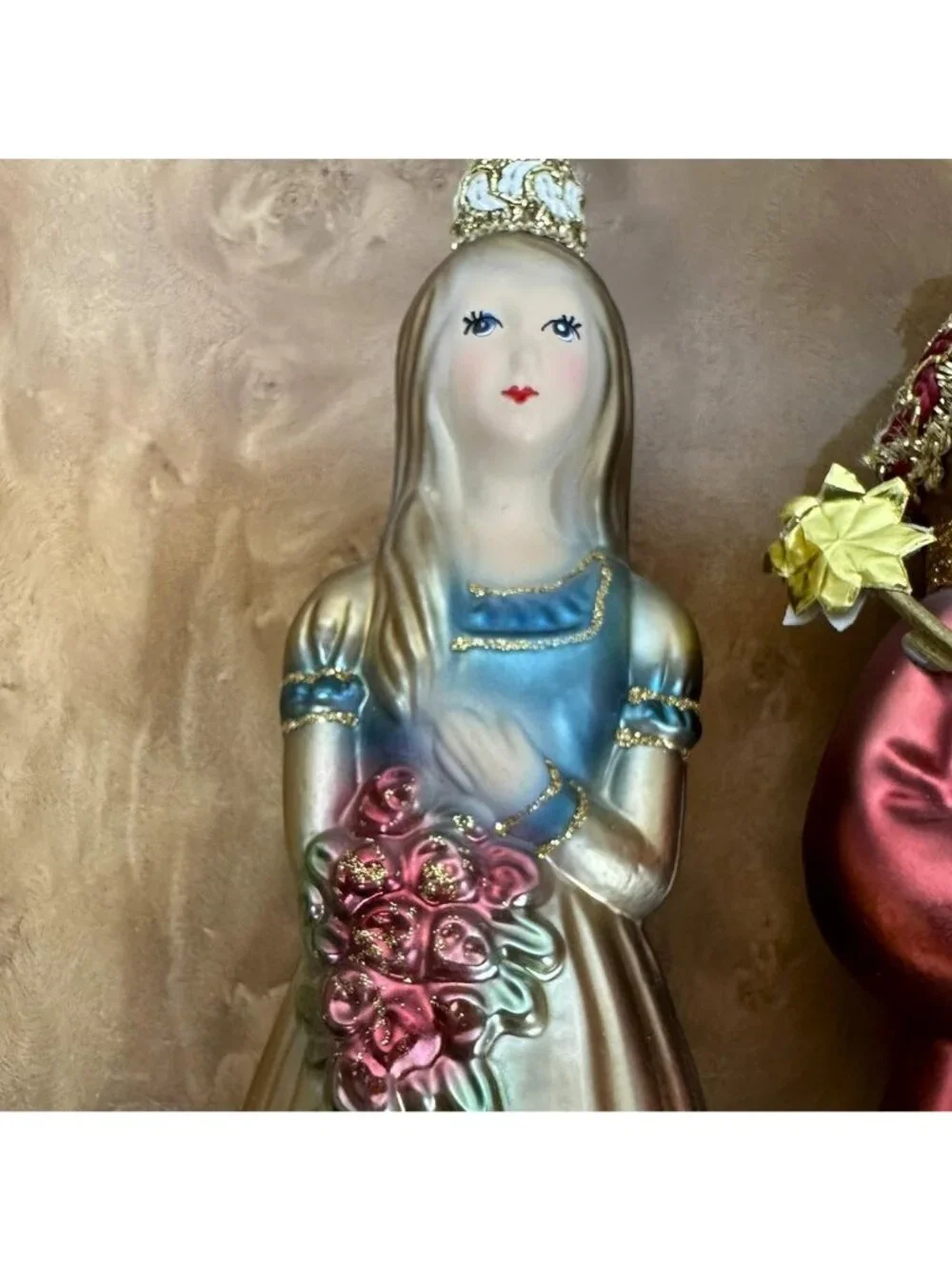 Kurt Adler Polonaise Cinderella Fairy Godmother Prince Glass Ornaments Set of 3